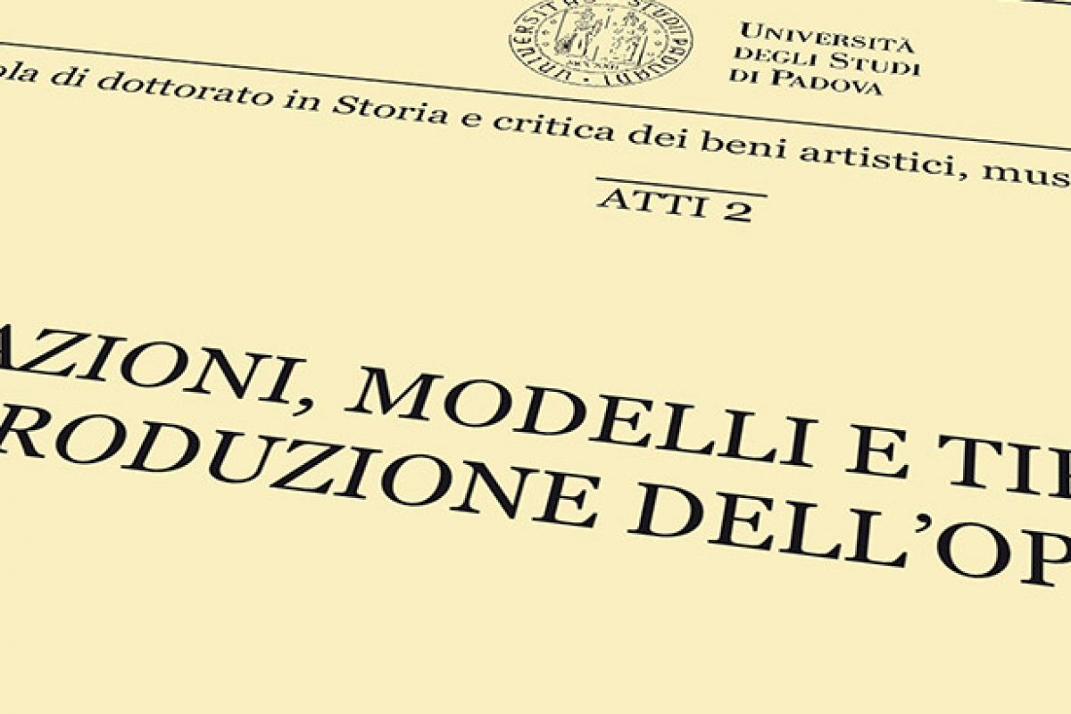 Pubblicazione del volume “Atti delle giornate di studio su ‘Citazioni, modelli e tipologie nella produzione dell’opera d’arte’ (29-30 maggio 2008)”